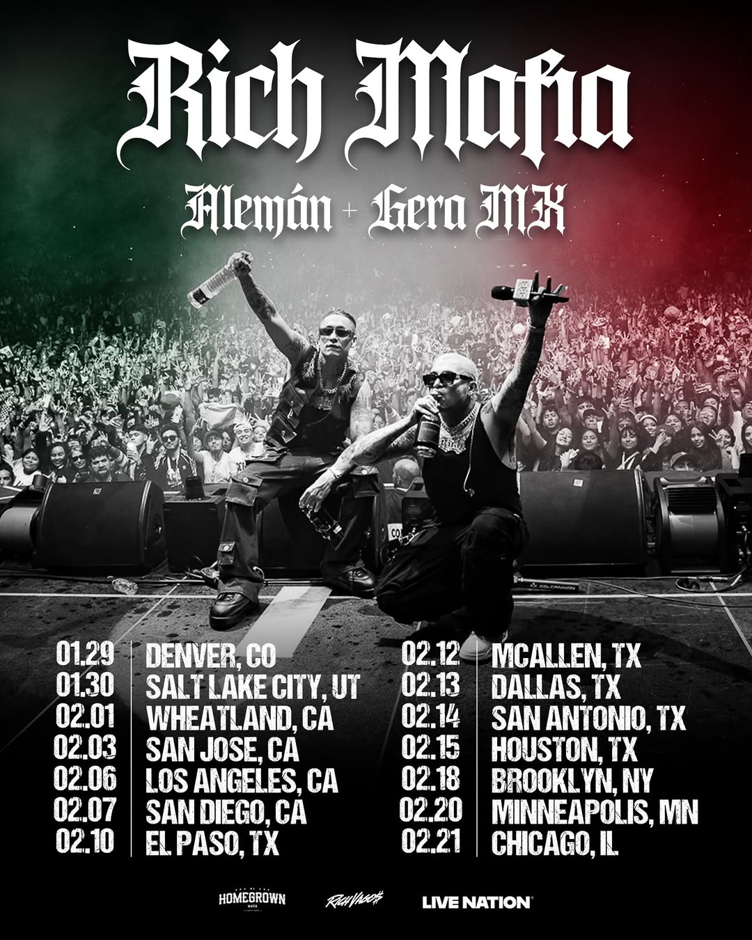 Gera MX Rich Mafia Tour Tour Poster 2026